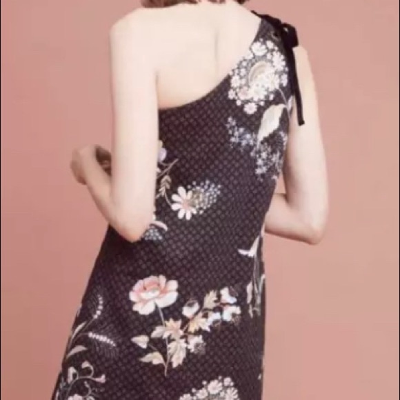 MAEVE FOR ANTHROPOLOGIE | one shoulder floral dress with lace trim - Picture 4 of 8